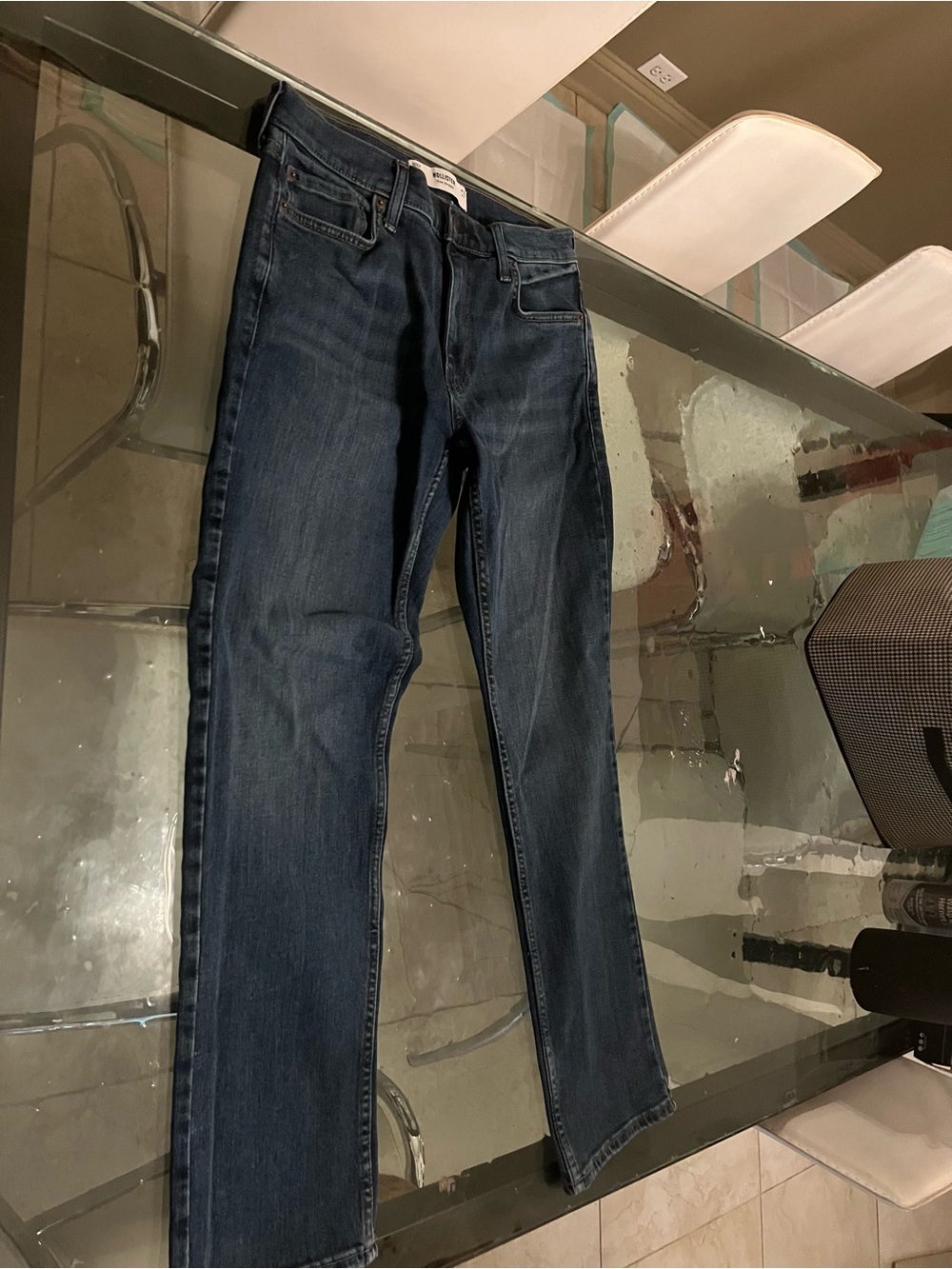 Hollister Men's Slim Straight Jeans - Dark Blue